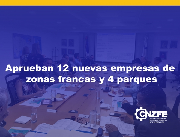 Aprueban 12 nuevas empresas de zonas francas y 4 parques industriales